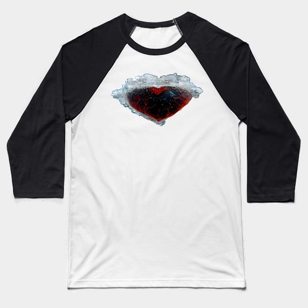 Broken Frozen Heart Art   /  Broken Hearts Unwind Designs Baseball T-Shirt by Unwind-Art-Work